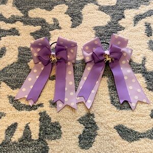 Purple Polka Dot Horse show equestrian bows